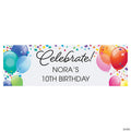 90" x 29" Personalized Celebrate Balloon Banner - Large