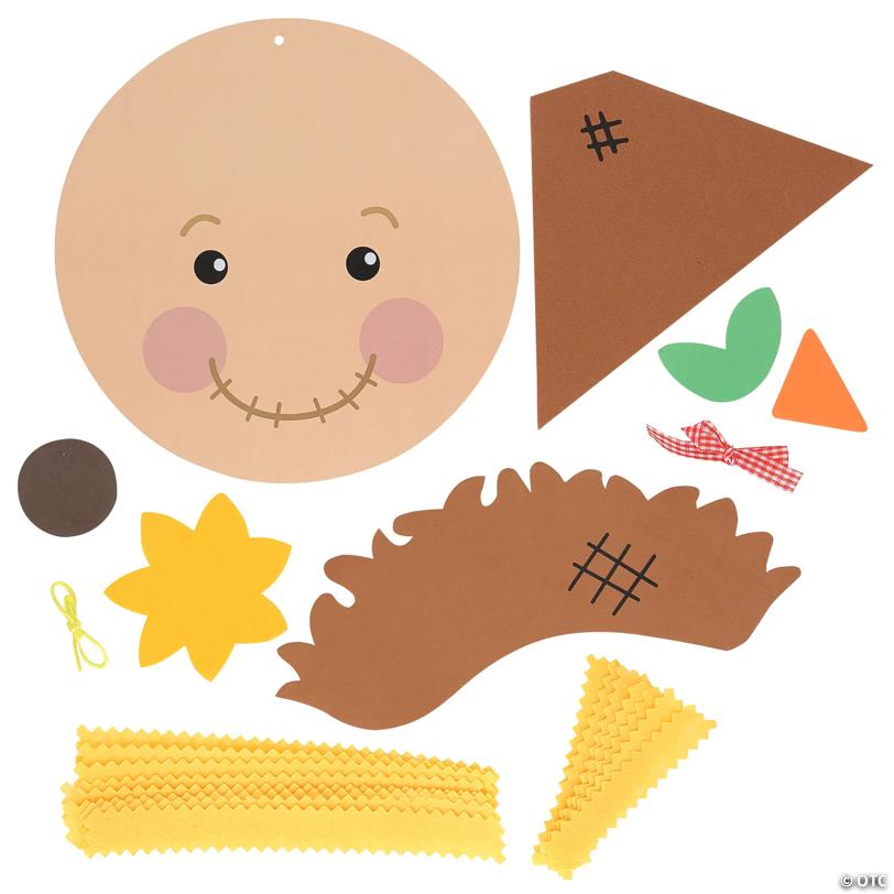 9" Paper Plate Fall Scarecrow Hanging Sign Craft Kit - Makes 12