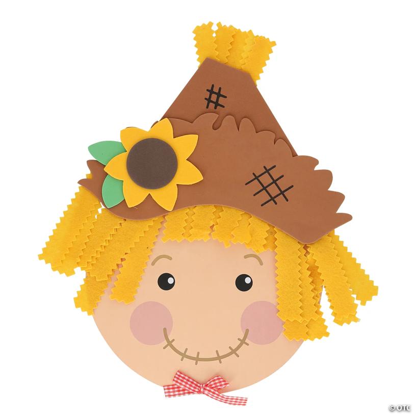 9" Paper Plate Fall Scarecrow Hanging Sign Craft Kit - Makes 12