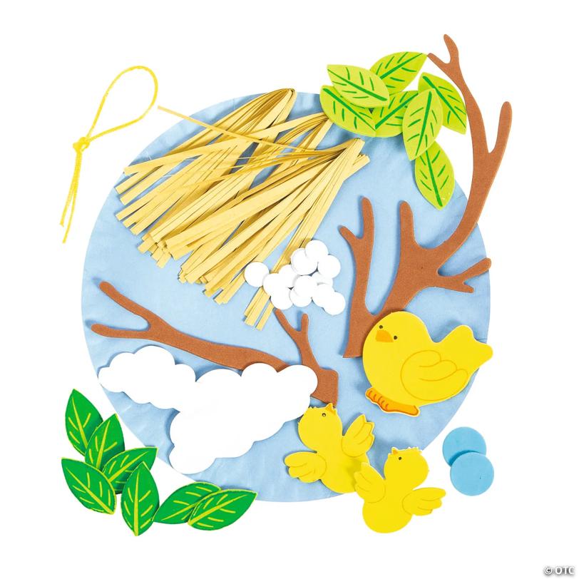 9" Spring Bird's Nest Cardstock & Foam Craft Kit - Makes 12