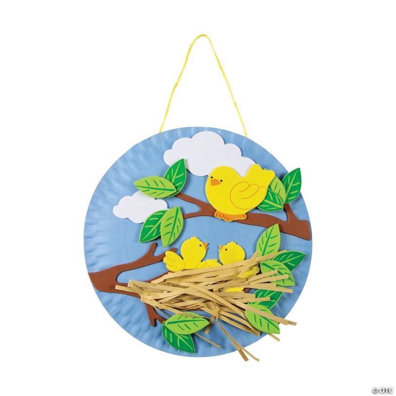 9" Spring Bird's Nest Cardstock & Foam Craft Kit - Makes 12