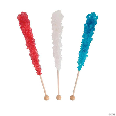 9 oz. Patriotic Fruit-Flavored Rock Candy Lollipops - 12 Pc.