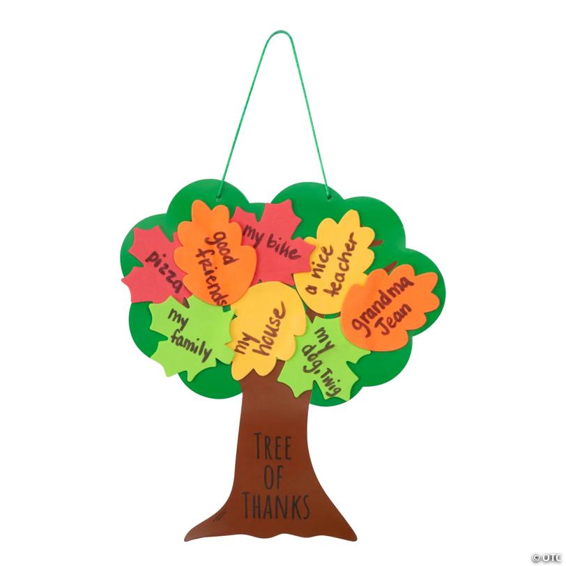 9" x 10" Multicolor Tree of Thanks Hanging Foam Craft Kit – Makes 12