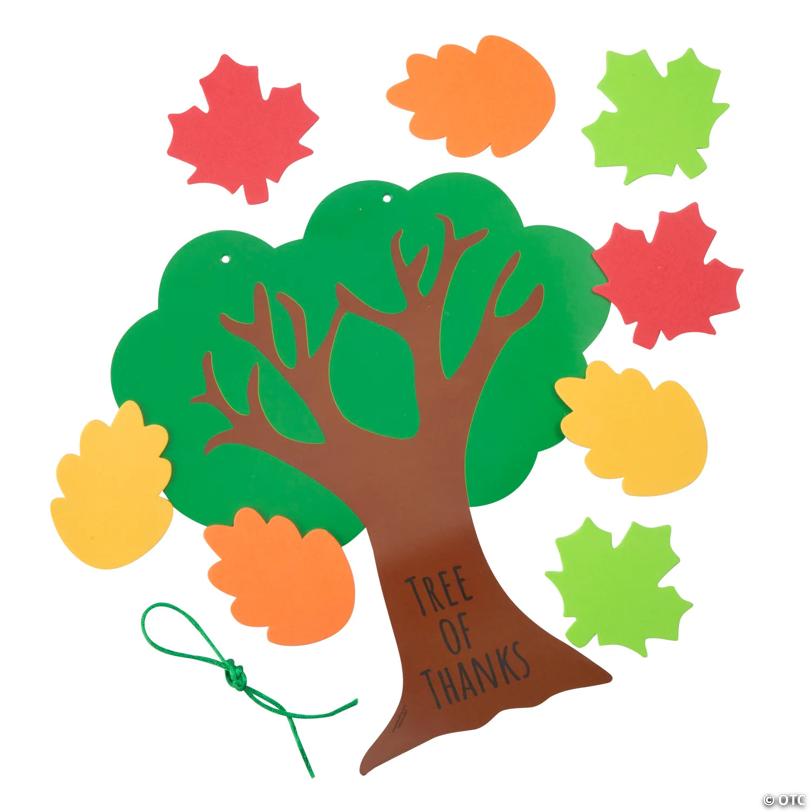 9" x 10" Multicolor Tree of Thanks Hanging Foam Craft Kit – Makes 12