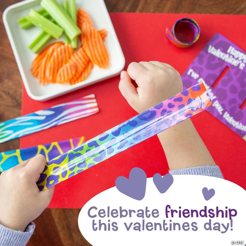 Animal Print Slap Bracelets Set of 28 Valentines