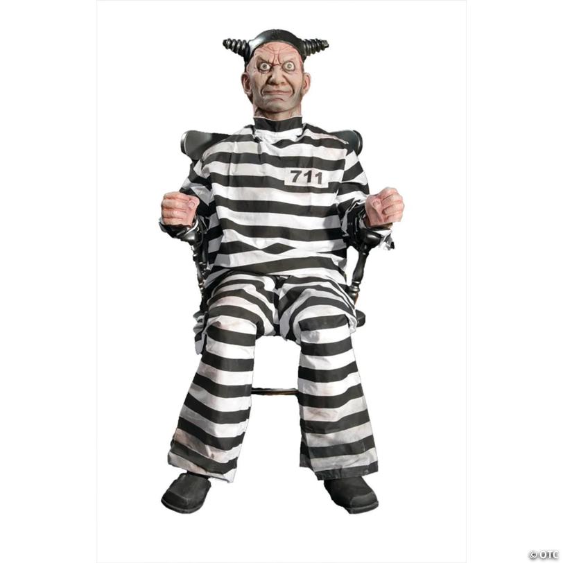 Animated Buzz Condemned Prisoner in Electric Chair with Sound Halloween Decoration