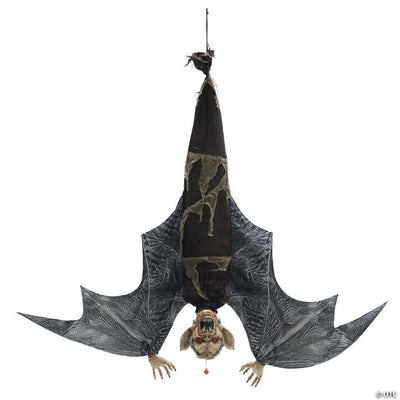 Animated Light-Up Hanging Menacing Bat with Sound Halloween Decoration