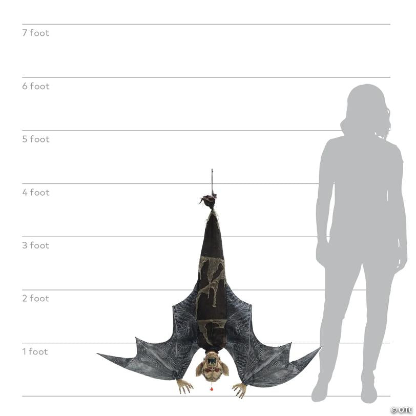 Animated Light-Up Hanging Menacing Bat with Sound Halloween Decoration - image 3