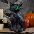 Animated & Light-Up Black Cat Tabletop Halloween Decoration - 14