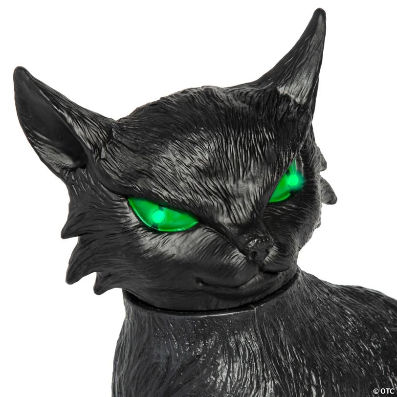 Animated & Light-Up Black Cat Tabletop Halloween Decoration - 14 - image 3