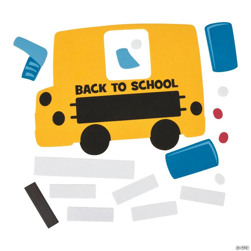 Back-to-School Bus Picture Frame Magnet Craft Kit - Makes 12