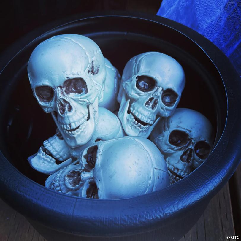 Bag of Skulls Halloween Decorations - 12 Pc.