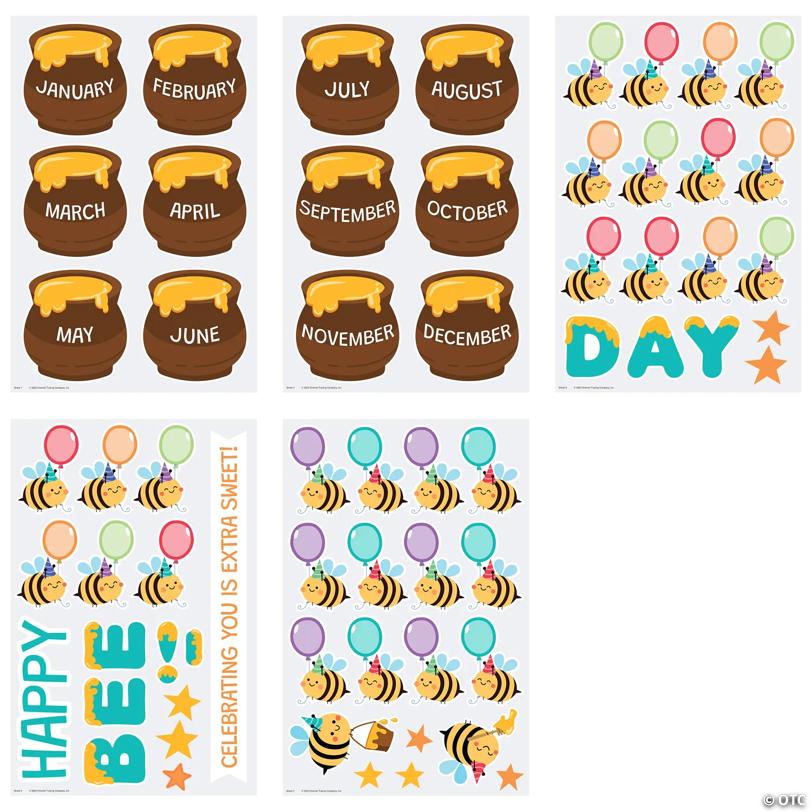 Bee Birthday Classroom Bulletin Board Set - 63 Pc.