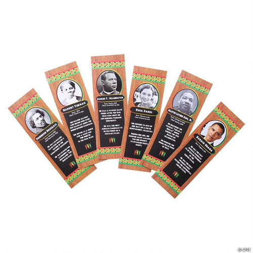 2" x 6" Black History Month Influential Figures Cardstock Bookmark Assortment - 24 Pc.