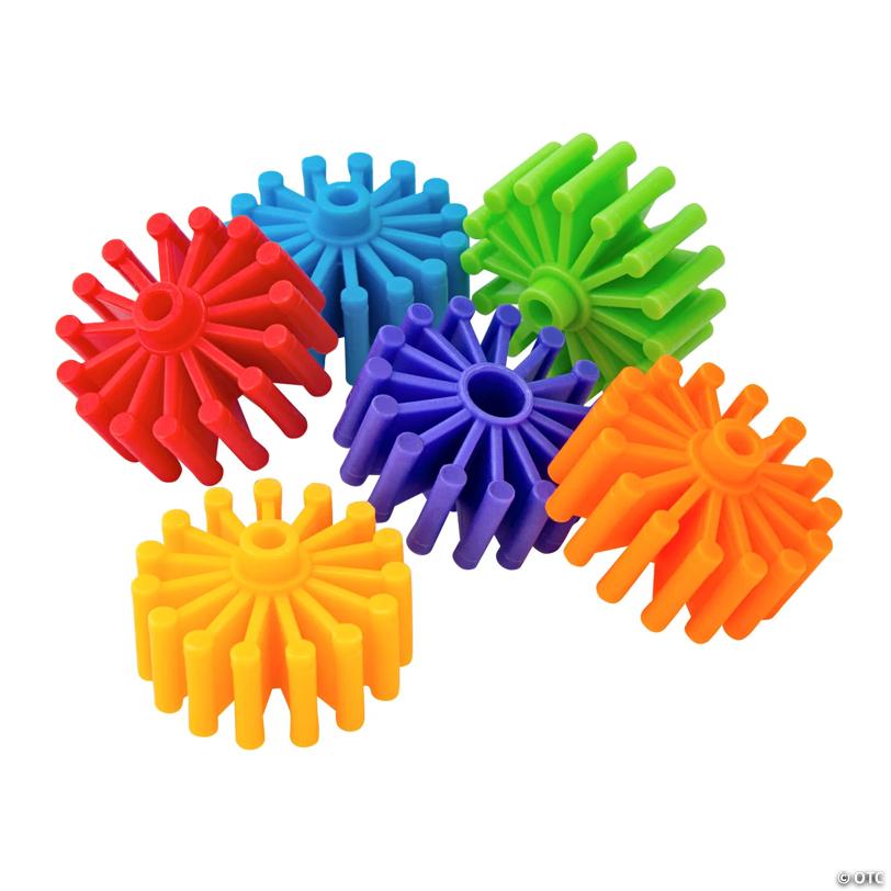 Bulk 100 Pc. Mini Connecting Gear Shapes Building Blocks Set