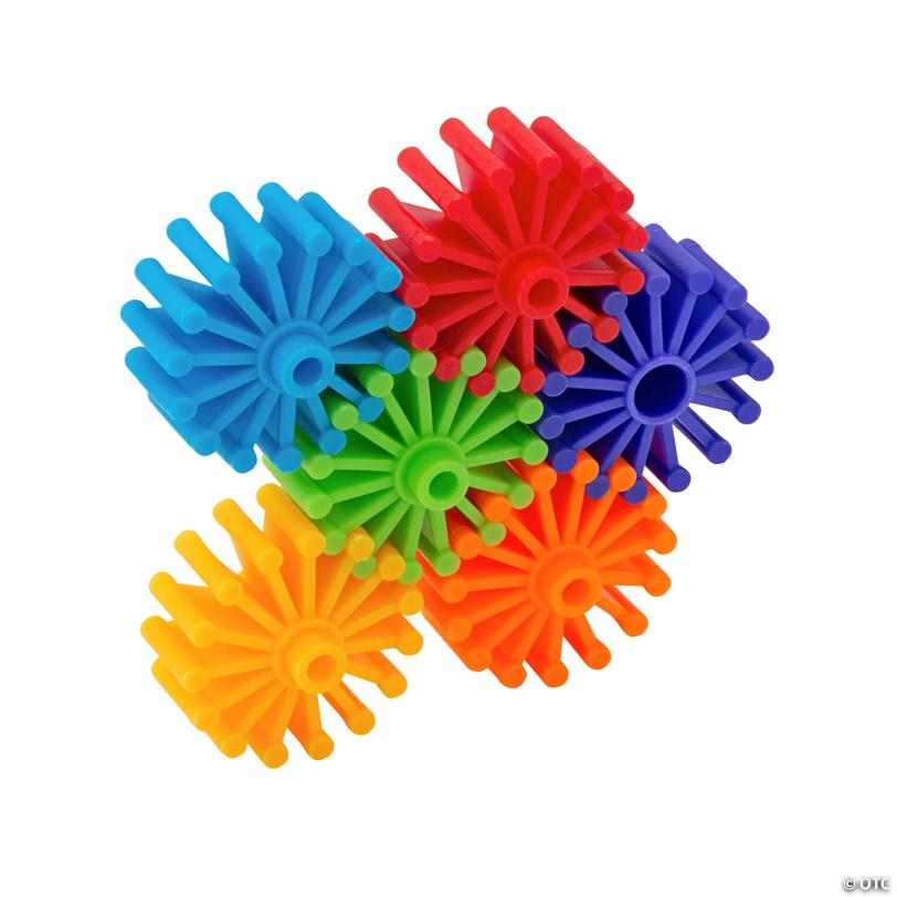 Bulk 100 Pc. Mini Connecting Gear Shapes Building Blocks Set