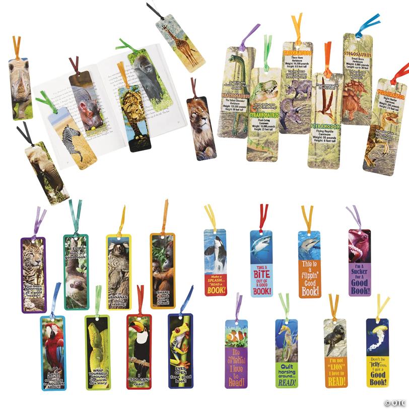 Bulk 192 Pc. Realistic Animal Bookmark Kit Assortment