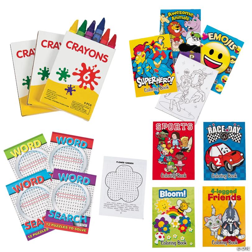 Bulk 216 Pc. Coloring & Activity Book Assortment with Crayons