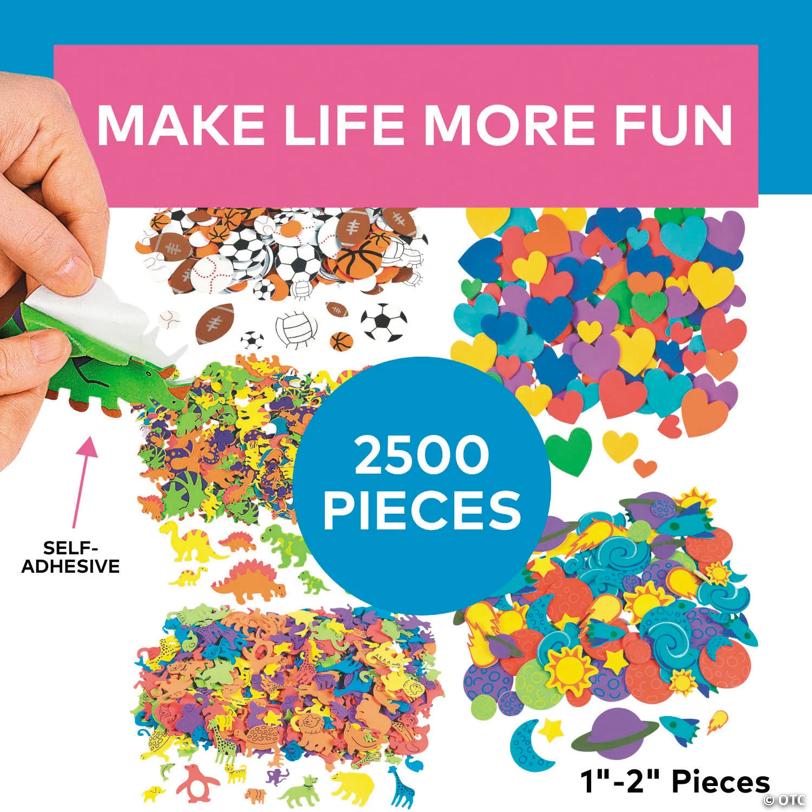 Bulk 2500 Pc. Self-Adhesive Foam Shapes Assortment