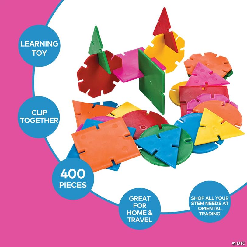Bulk 330 Pc. Geometric Connecting Shapes Building Blocks Set