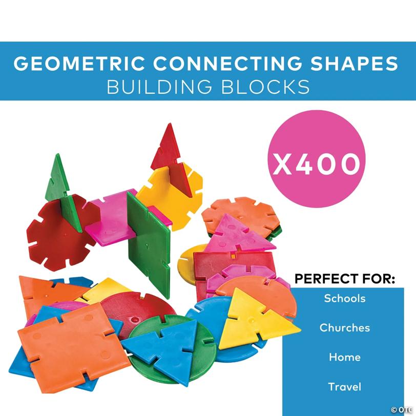 Bulk 330 Pc. Geometric Connecting Shapes Building Blocks Set