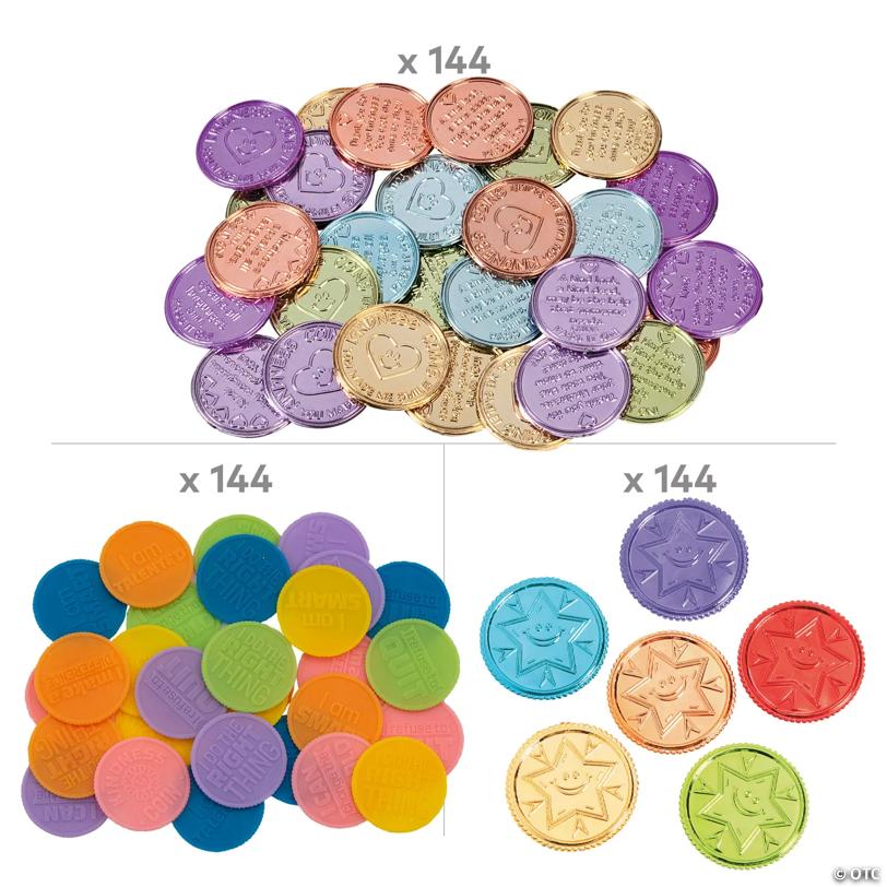 Bulk 432 Pc. Motivational Reward Coin Kit