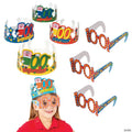 Bulk 48 Pc. 100th Day of School Crowns & Glasses Accessories Kit