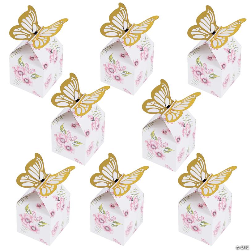Bulk 48 Pc. Butterfly Floral Favor Boxes | Elite Festo