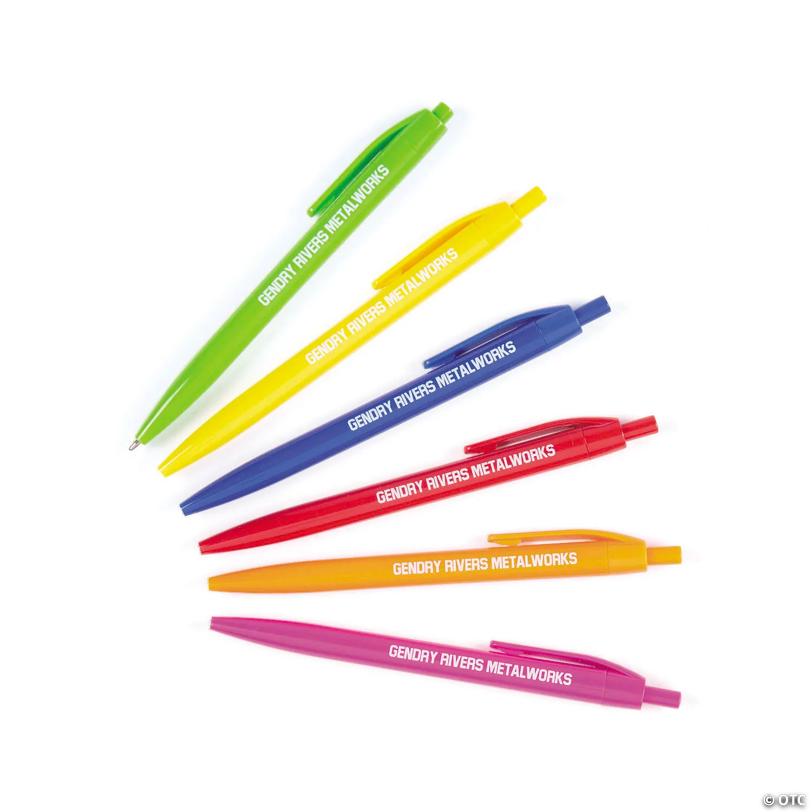 Bulk 48 Pc. Personalized Solid Color Plastic Retractable Pen Assortment