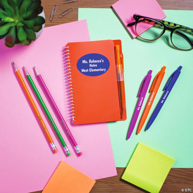 Bulk 48 Pc. Personalized Solid Color Plastic Retractable Pen Assortment