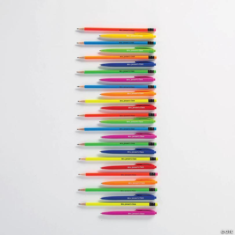Bulk 48 Pc. Personalized Solid Color Plastic Retractable Pen Assortment
