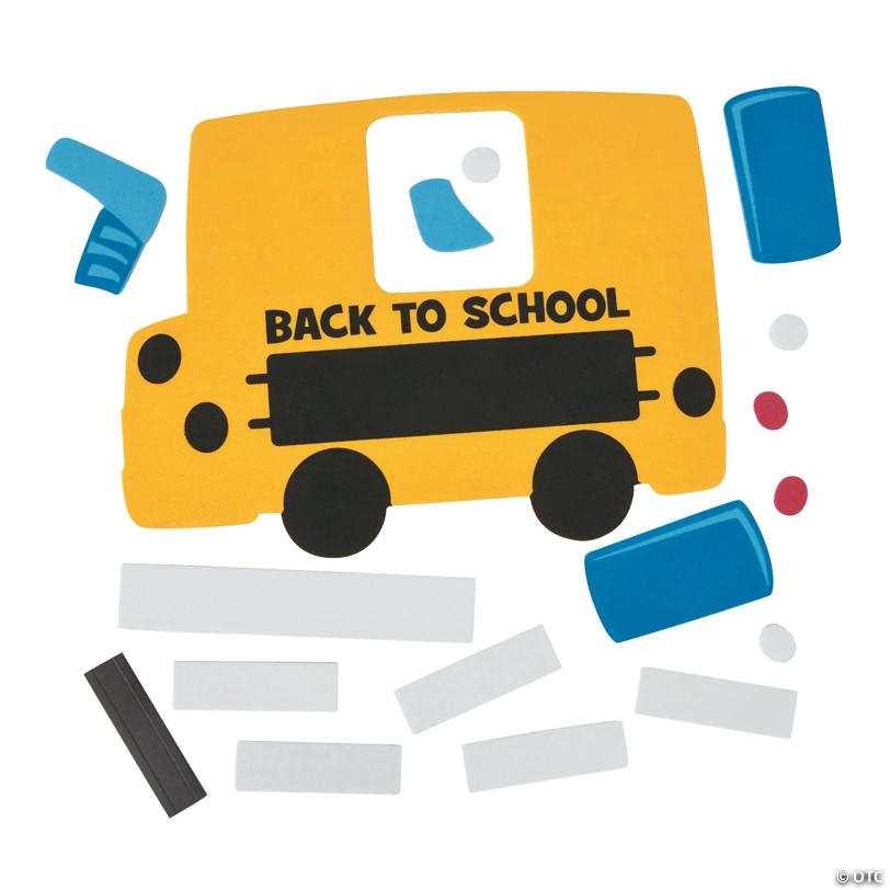 Bulk Back-to-School Bus Picture Frame Magnet Craft Kit - Makes 48