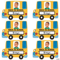 Bulk Back-to-School Bus Picture Frame Magnet Craft Kit - Makes 48