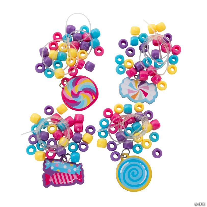 Candy World Beaded Bracelet Craft Kit - Makes 12