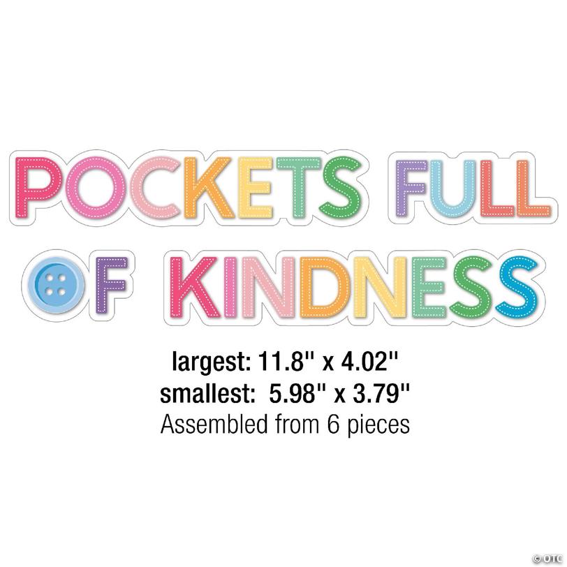 Carson Dellosa Crafty and Cool 58-Piece Pockets Full of Kindness Motivational Bulletin Board Set, Arts and Crafts Theme Growth Mindset Classroom Decor