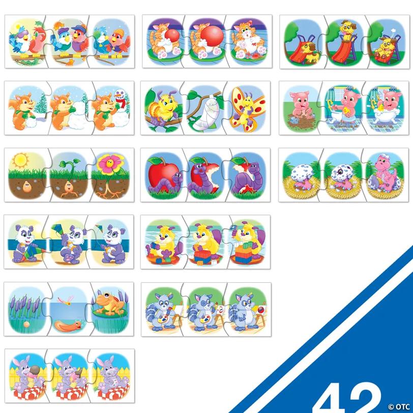 Carson Dellosa What Happens Next? Pre-Reading Puzzle Game Set, Colorful 3-Scene Picture Sequencing Phonics Game With 14 3-Scene Puzzles, Ages 4+ (42 pc)