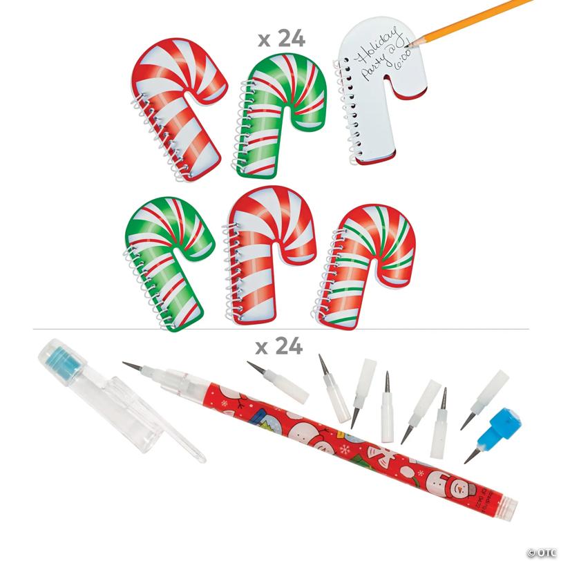 Christmas Stationery Notepad & Pencil Handout Kit for 24