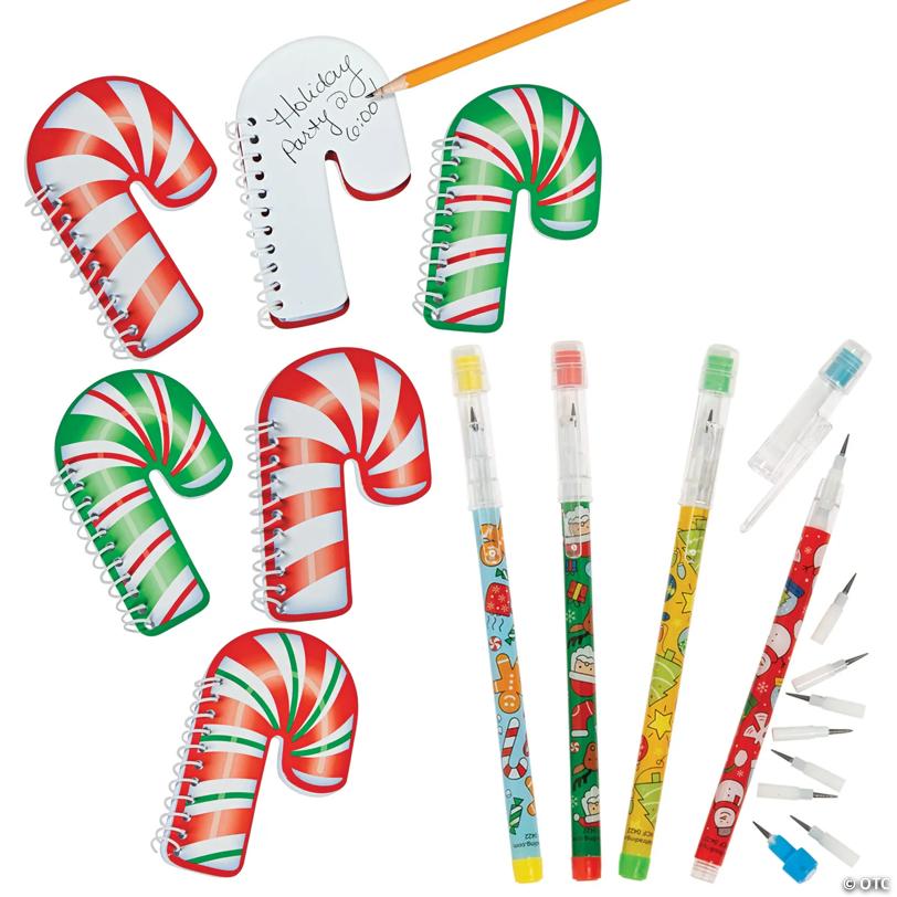 Christmas Stationery Notepad & Pencil Handout Kit for 24