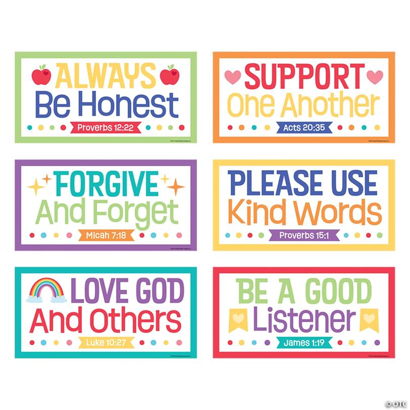 Colorful Bible Classroom Rules Poster Set - 6 Pc.