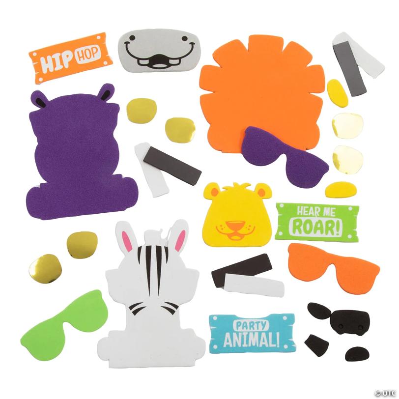 Cool Safari Animal Magnet Craft Kit - Makes 12