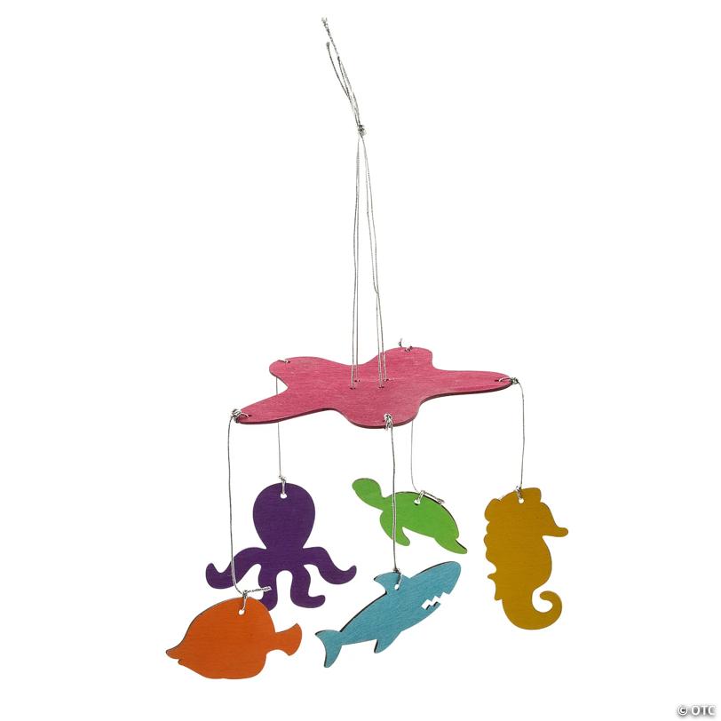 DIY Unfinished Wood Sea Life Mobile Craft Kit