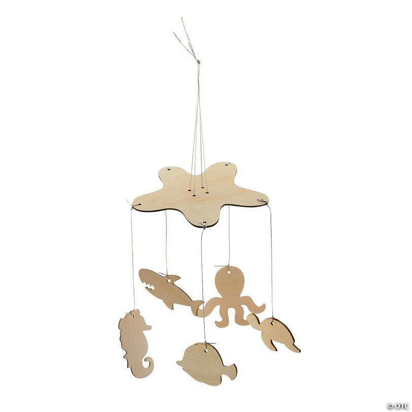 DIY Unfinished Wood Sea Life Mobile Craft Kit