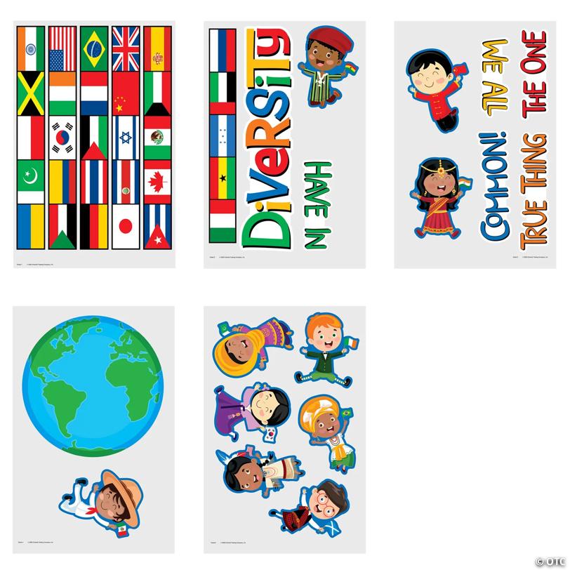 Diversity in Common Multicultural Cardstock Bulletin Board Set - 23 Pc.