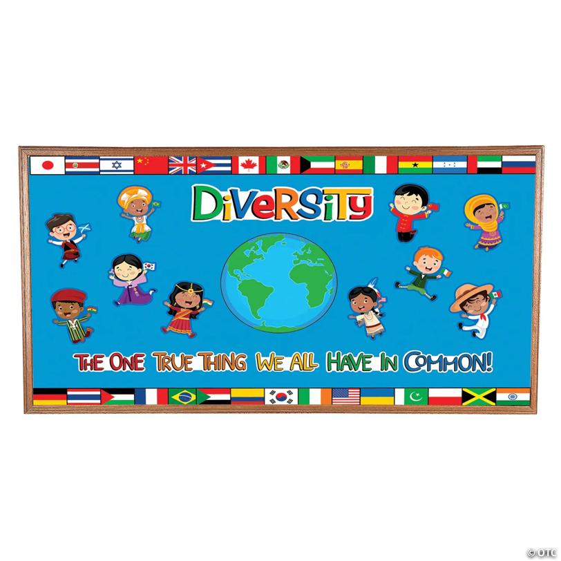 Diversity in Common Multicultural Cardstock Bulletin Board Set - 23 Pc.