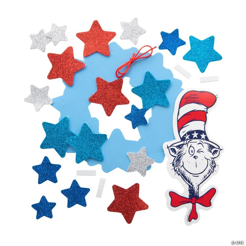 Dr. Seuss™ The Cat in the Hat™ Patriotic Wreath Craft Kit- Makes 12
