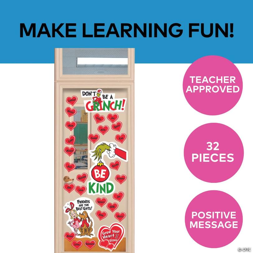 Dr. Seuss™ The Grinch Be Kind Cardstock Classroom Door Decorating Kit - 32 Pc.