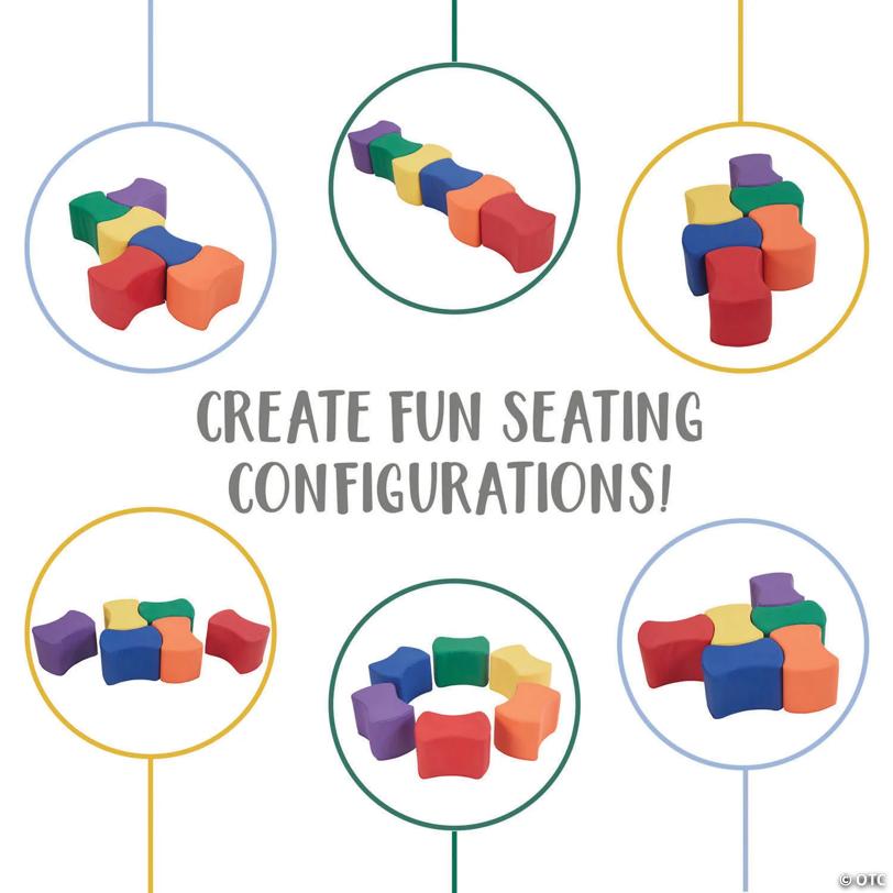 Factory Direct Partners SoftScape Butterfly Seating Set 10 in Height, 6-Piece - Assorted