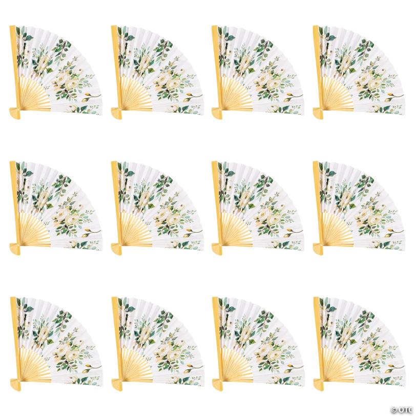 Floral Folding Fans - 12 Pc. | Elite Festo