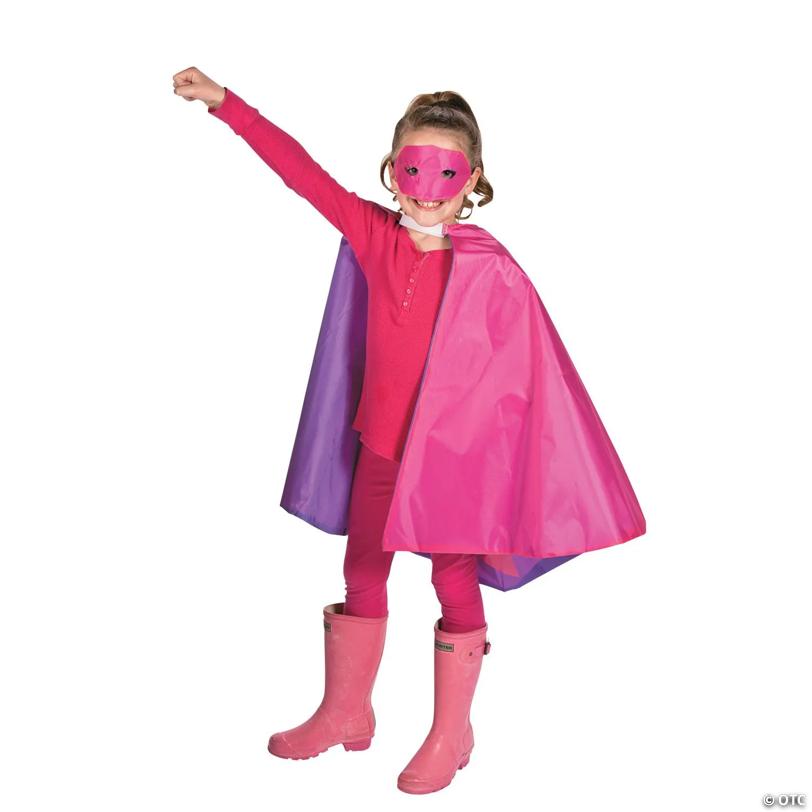 Girl's Superhero Cape & Mask