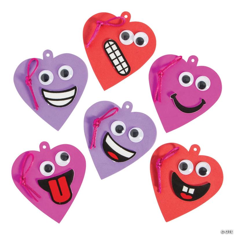 Goofy Valentine Heart Ornament Craft Kit - Makes 24